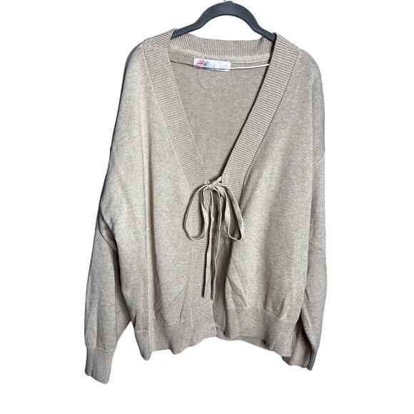 NEW Free People Solar Sweater Set Size Large Tan Sand Dollar Wide Leg Cardigan - Picture 7 of 14